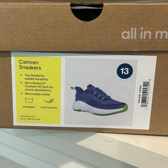 All In Motion Kids Camren Athletic Performance Fashion Sneakers Blue Youth Sz 13 - Picture 7 of 9